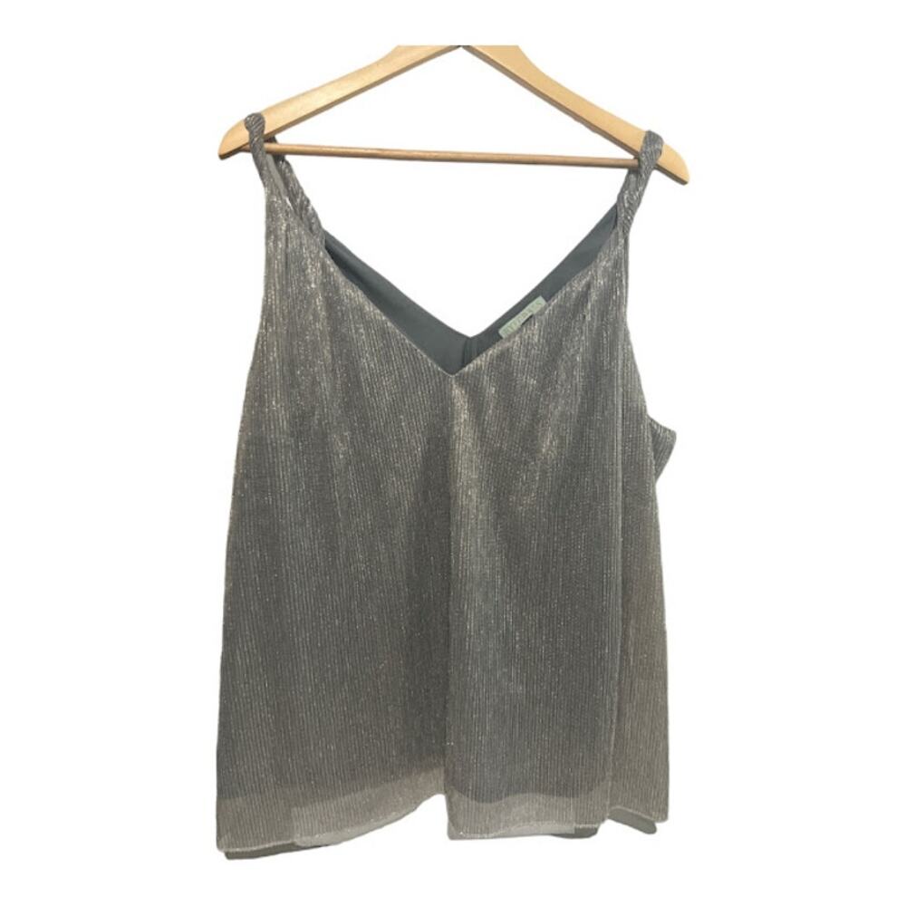 Ryegrass Metallic Silver Sleeveless Sweetheart Neck Ladies Size XL